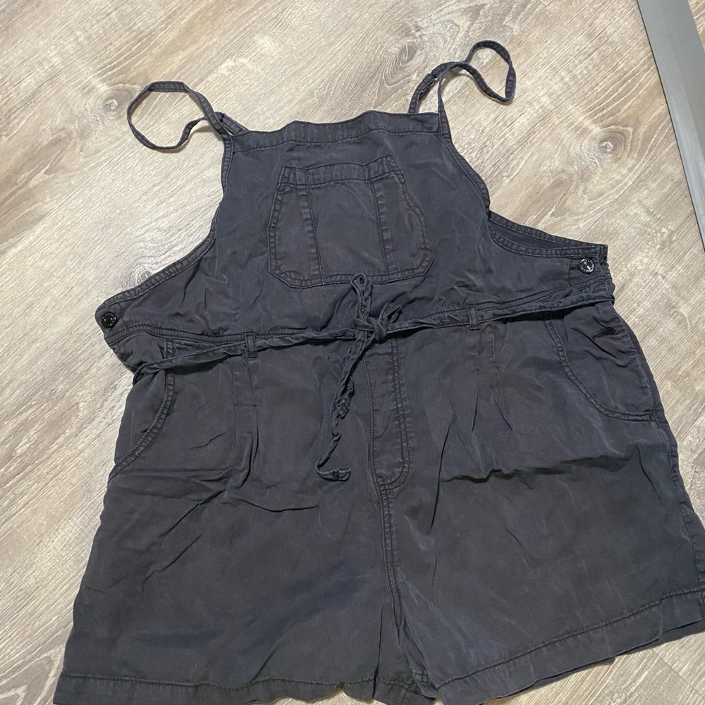 Maurices Black Cotton Short Overalls